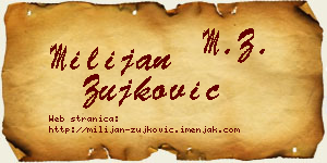 Milijan Žujković vizit kartica